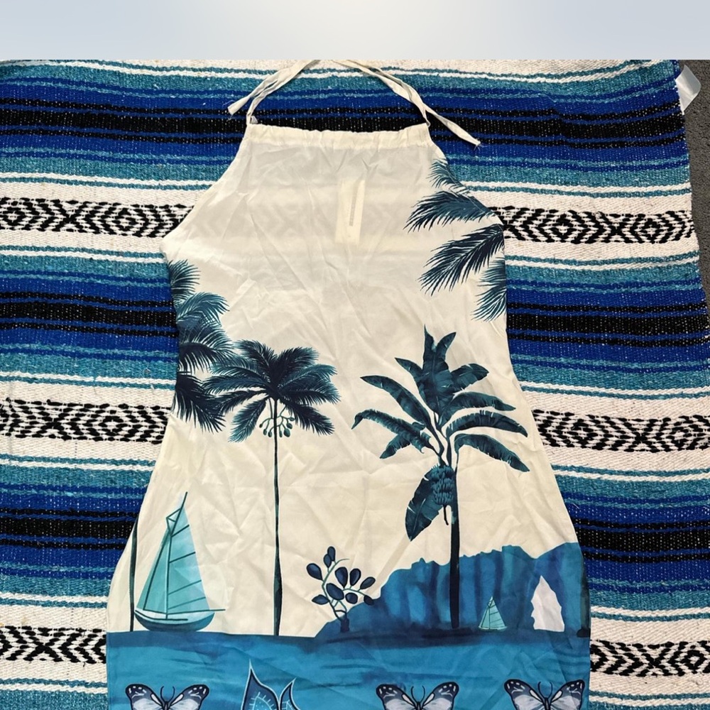 CBR Blue and White Tropical Dress